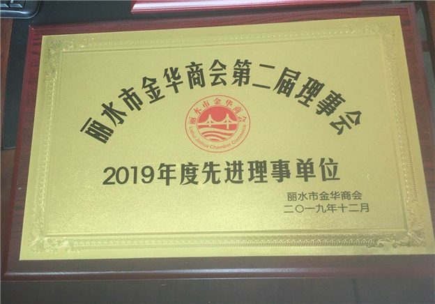 丽水金华商会2019年先进理事单位